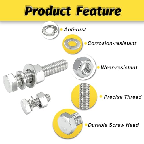 15 Sets 1/4-20x4 Bolt and Nut Set, Flat & Lock Washers Included,60PCS - size: 1/4-20x4" 15sets