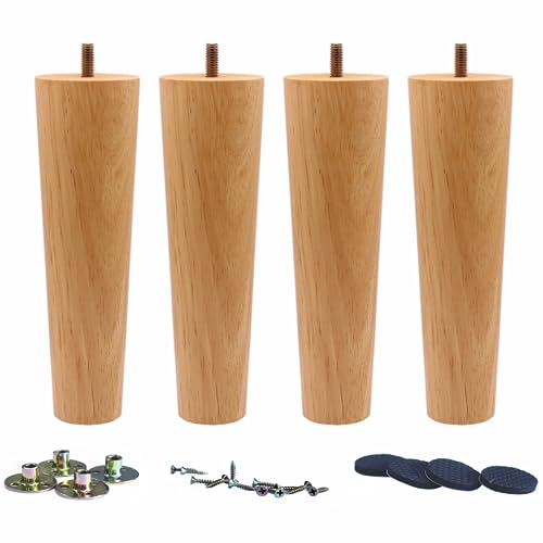 Solid Wood Replacement Furniture Sofa Couch Legs 8 inch Heavy Duty Set of 4 - color: Straight- Set of 4, size: 8"