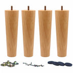 Solid Wood Replacement Furniture Sofa Couch Legs 8 inch Heavy Duty Set of 4 - color: Straight- Set of 4, size: 8"