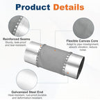 Flexible Duct Connector 3" Galvanized Steel Male Fit Silver 2Pcs - size: 3 Inch