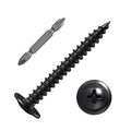 Wensilon（400 pcs）#4×1" Phillips Truss Head Wood Screws Black Galvanizing Quick Metal Self Tapping. - color: Black, size: #4×1"