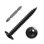 Wensilon（400 pcs）#4×1" Phillips Truss Head Wood Screws Black Galvanizing Quick Metal Self Tapping. - color: Black, size: #4×1"