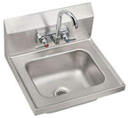Open Box - Elkay CHSB1716C 16-3/4" Single Basin Wall Mounted Stainless Steel Lavatory Sink with High-Arc Commercial Faucet - Includes Drain