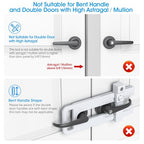 AST French Door Lock for Double Doors, Adjustable, 3 Brass Keys, Key Differ - style: Matte White with Keyed Differ