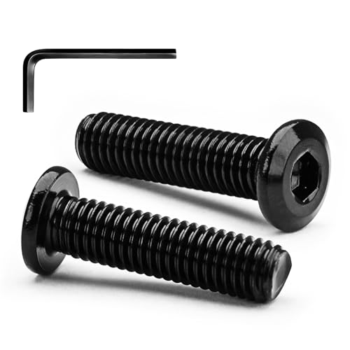 M8 x 30mm Flat Head Hex Socket Cap Screws Furniture Bolts, Stainless Steel 18-8 (304), Black Oxide, Countersunk Connector Screw, Full Thread, 20 PCS (with Hex Spanner) - size: M8 x 30mm