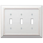 AmerTac 4040TTTDW Wall Plate, white - color: Distressed White, size: 3 Toggle