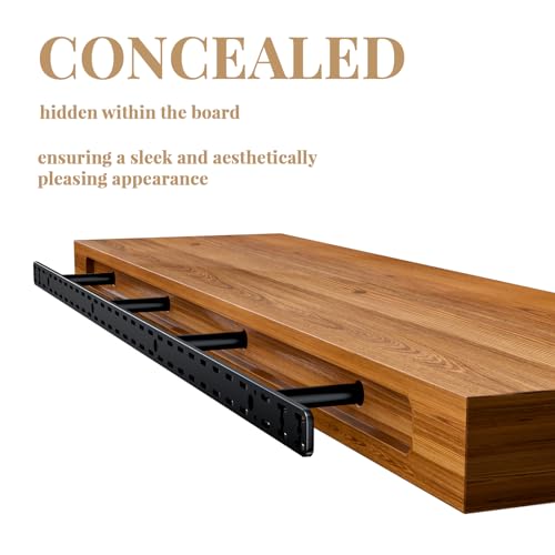 2pcs Large Shelf Brackets Long Floating Shelf Bracket Invisible Floating Shelf Hardware Heavy Duty Floating Mantel Brackets(43"X6"X1.5")