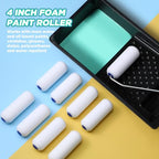Nuenen 40 Pcs Mini Foam Paint Roller Covers, High Density for Walls, 4 Inch