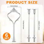 Patelai 6 Sets 3 Tiered Tray Hardware Kit,Simple,Silver - color: Silver, size: Simple