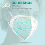 LEMENT KN95 Face Masks,100 Pack Breathable Cup Dust Mask For Adults,5 color - color: Adult-100 Pack-color