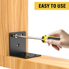 20 Pack 2" 90° Black L Brackets, Heavy Duty Corner Braces for Wood - size: 2 x 2 in