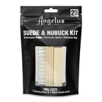 Angelus Suede & Nubuck Cleaner Kit - 1 Cleaning Eraser Block and 1 Nylon Bristle Brush - Eliminates Stains, Removes Spots, Restores Nap - for Leather Suede Shoe, Handbags, Jackets, Boots, Furniture