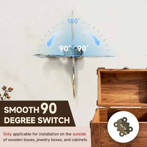 LEFTSTARER 40Pcs 1.2In Antique Cabinet Door Hinges, 20pcs latches with Screws, Bronze Butterfly Style, Small Hinges for Crafts Cabinet Wooden Jewelry Boxes (C.40 Butterfly Hinges + 20 C latches) - color: C.40 Butterfly hinges + 20 C latches