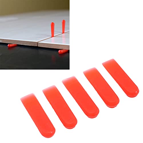Oumefar 1000Pcs Tile Wedges, Tile Leveling Wedges 0.2inch Red Tiles Leveler Spacers for Porcelain, Ceramics, Marble and Stones Decoration
