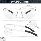 Salfboy Bulk Safety Glasses for Men Women, Clear - color: 100 Mix