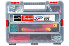 Small Parts Organizer Box – Stackable Hardware Storage Case with 20 Compartments & 12 Dividers – Heavy-Duty Nylon Screw, Drill Bit, Nut & Bolt Organizer for Garage, Toolbox, Workshop