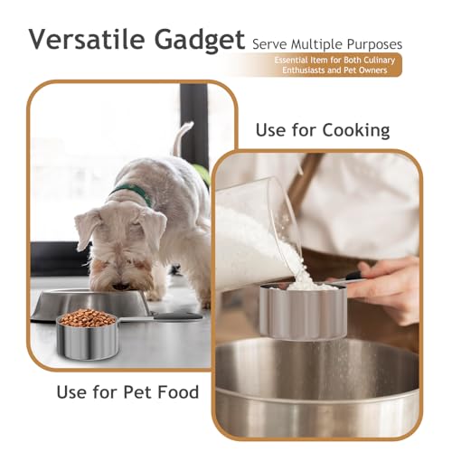 1PCS 3/4CUP(177ml) Dog Cat Food Scoop, Measuring Cup with Inner Scale - size: 3/4 cup