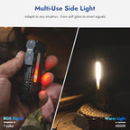 WUBEN X4 Flashlight Rechargeable,EDC Light with Multi-Mode RGB Light - color: Black