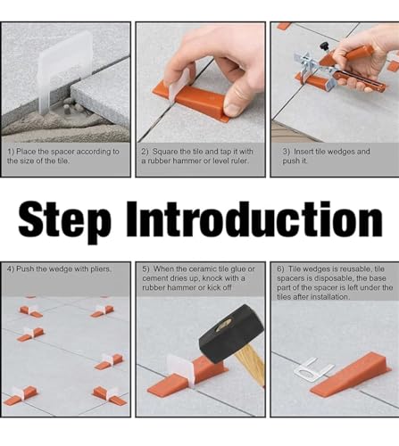 Tile Leveling System Clips- Tile Spacers Clips Tile Tools- Tile Installation Tools for Professional Ceramic Tile and Stone Installation. (1000 Clips 1/8") - size: 1000 Clips 1/8"