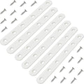 6 Pack White Flat Brackets, 6 Inch Straight Brace Mending Plate with Screws - size: 6 Pcs/ 6” x 0.8”