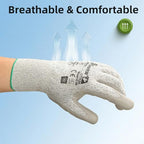 Schwer 6 Pairs A2 Cut Resistant Work Gloves, Ultra Durable, LT5636, M - size: Medium
