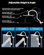 Hibbent All Metal High Pressure Rainfall 10'' Shower Head with Handheld - color: White, style: Square 10''