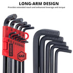 NEIKO 01101A Standard Allen Wrench Set, 13 Piece Ball End Hex Key Set, SAE Long Allen Keys 0.05” to 3/8 Inch Hex Wrench Set for Bike Bicycle Repair, Black Oxide Chrome Vanadium, Hanging Storage Case - size: SAE - 13pc