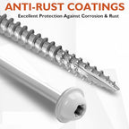 Frienda 2 Pound White Cabinet Screws Bulk #8x3'' Approx. 192 Pcs - color: Silver, size: #8x3 Inch