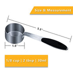 2PCS 1/8cup(30ml) Measuring Cup, Stainless Steel Measure Scoop - size: 1/8cup