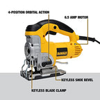 DEWALT DW331KR Heavy-Duty 6.5 Amp Top Handle Jig Saw (Renewed)