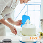 3 Pieces Food Dough Scraper, Plastic Multi - Purpose Kitchen Pastry Cutting Tool, Flexible Bowl Scraper with Curved Edge, Cake Baking Bench Scraper