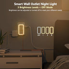 Wall Outlet Extender with Night Light, Power Plug Adapter Multi Plug Outlet Surge Protector with 4 USB Charging Ports (2 USB C), Adapter Spaced Outlets for Home Travel Office-ETL - color: White with Night Light