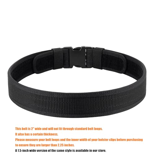 Security EMS EMT Firefighters Work Belt 2" Wide Camping Hiking Utility Tool Belt Airsoft Paintball Gear Holster Belt - color: Black(2 Inch Width), size: XX-Large