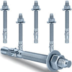 3/8 x 4 in Wedge Anchors 6 pcs Galvanized Concrete Anchors - size: 3/8 x 4In