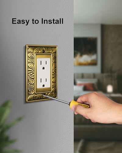 6-Pack Paisley Pattern Decorator Outlet Cover Plate, Metal Switch Plates - style: 1 Decorator 6PK
