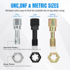 Nilight 49PCS Thread Chaser Set SAE Metric Universal UNC UNF Sizes - size: 49PCS Metric & SAE