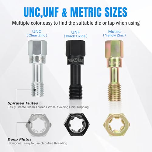Nilight 56PCS Thread Chaser Set SAE Metric Universal UNC UNF Sizes - size: 56PCS Metric & SAE