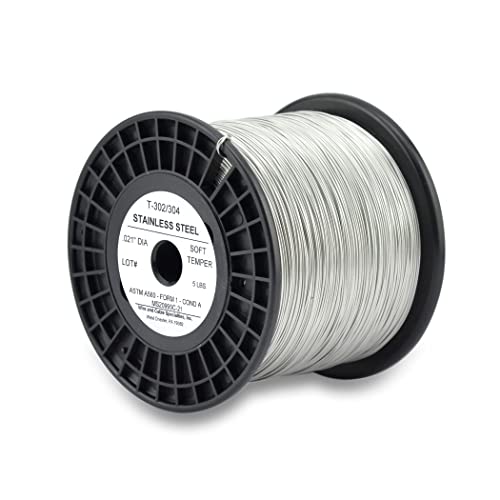 WCS .021 Stainless Steel Safety Lock Wire, T302/304, NASM20995C MS20995C, ASTM A580 Condition A, AMS569, Mechanics Wire for Aircraft, Automotive, & Industrial Use, 5lb Dispenser Can, Approx 4200 ft - size: .021 in, style: 5 lb