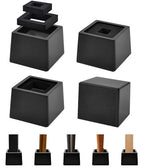 Wooden Bed Risers 3 Inch Heavy Duty, Support 2500 lbs, Black - color: Black, size: 3"H(Inner 2"H)