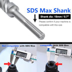 3/8 x 23.6 SDS Max Rotary Hammer Drill Bit, 10x600mm Masonry Drill Bit - size: 10mm ( 3/8 in ) Diameter, style: Length :600mm / 23.6 inch
