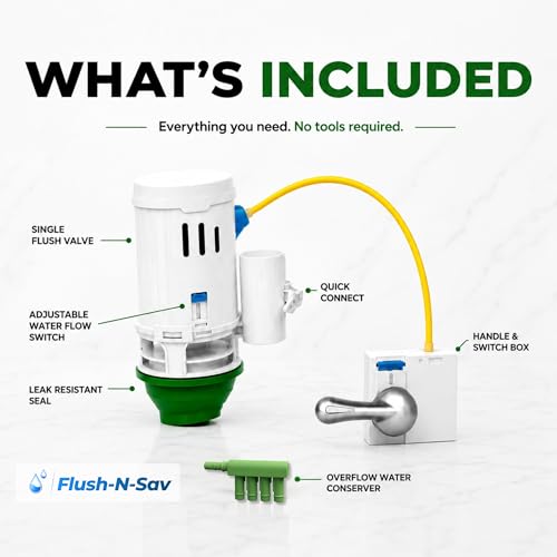 3" Flapper Eliminator Quick Connect Valve Conversion Kit and Overflow Water Conserver - with Metal Ceramic Handle - New - size: 3 - Inch, style: Metal-Ceramic Handle