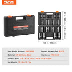 VEVOR 1" Drive Impact Socket Set, 8 Piece Deep Socket Set Metric 27-41mm, 6 Point Cr-Mo Alloy Steel for Auto Repair, Easy-to-Read Size Markings, Rugged Construction, Includes Storage Case - size: 1" 8 PCS CR-MO