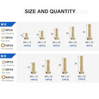 1050PCS High-Strength Bolt and Nut Assortmetn Kit - size: 1050pcs M4 M5 M6 M8