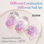 Double Rhythm 0.5Oz Glitter Gel Polish Shimmer Reflective Color for Nail Art Salon DIY Soak Off 15ml Nail Lamp Gel Polish at Home (Fairy Sparkle Rose-B1008) - color: Fairy Sparkle Rose
