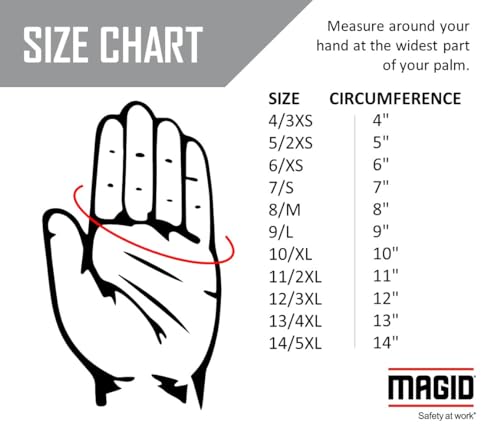 MAGID T-REX HPPE Construction Impact Gloves, ANSI Level A5, 12 Pair - size: 11/XXL, style: 12 Pair