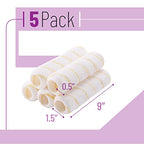 Bates- Paint Roller Covers, 9 Inch, 5 Pack 1/2" Nap - color: Yellow Stripes, size: 9 Inch, 5 Pack