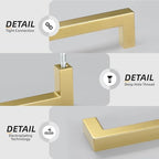 Goldenwarm Gold Cabinet Pulls Kitchen Cabinet Door Handle - LSJ12GD320 Brushed Brass Drawer Pulls 12-3/5 Inch Hole Center Modern Square Cupboard Handles Hardware Dresser Knobs 25 Pack - color: Gold, size: 12-3/5in Hole Centers