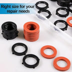 ZDBB 80 Pcs Garden Hose Gasket Rubber Seal, Fits All Standard 3/4 Inch Outdoor Hose Fittings with Heavy Duty Red and Black Self-Locking Tabs to Hold The Gasket Securely in The Fitting - size: 80 PCS