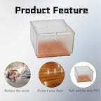 12PCS PVC Square Chair Leg Protectors with Felt Bottom, Non-Slip Furniture Pads for Hardwood Floors, Quiet Table Feet Caps Covers, Fits 1.65"-1.88" (42-48mm) - Transparent - size: 42-48mm/Clear