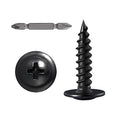 Wensilon (250 pcs)#8×1" Black Truss Head Wood Screws Quick Metal Self Tapping Zinc Oxide - color: Black, size: #8×1"